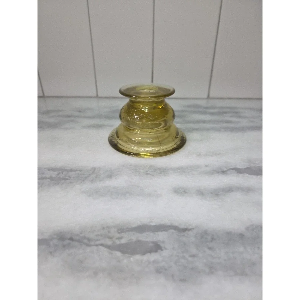 Federal Madrid Amber Glass Candlestick Holder,‎ Vintage Depression Glass, Decor